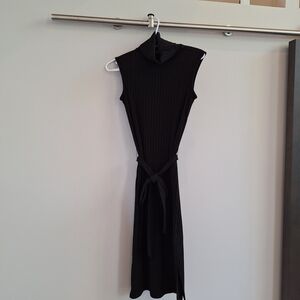RW&CO Black Ribbed Knit Midi Dress (XS)